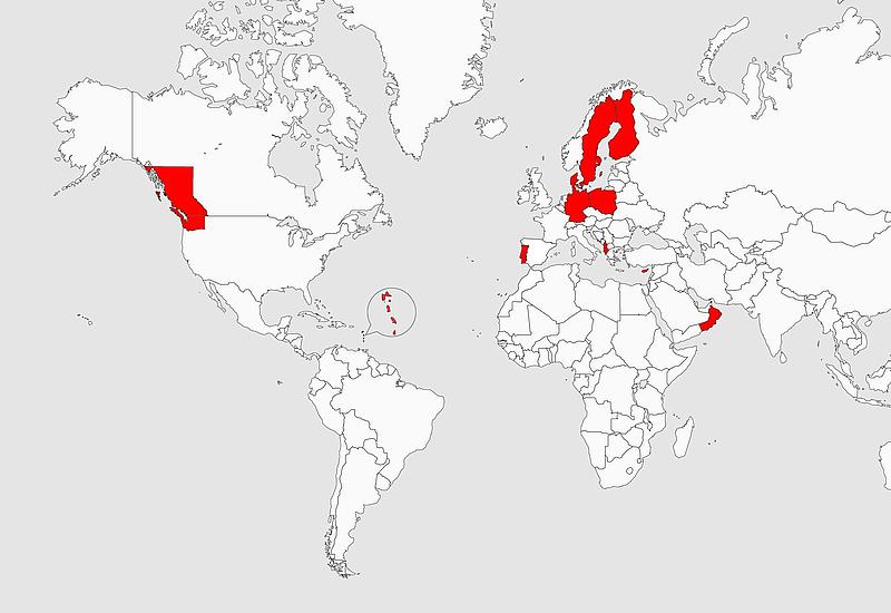 World Map of all the sites of FRS.